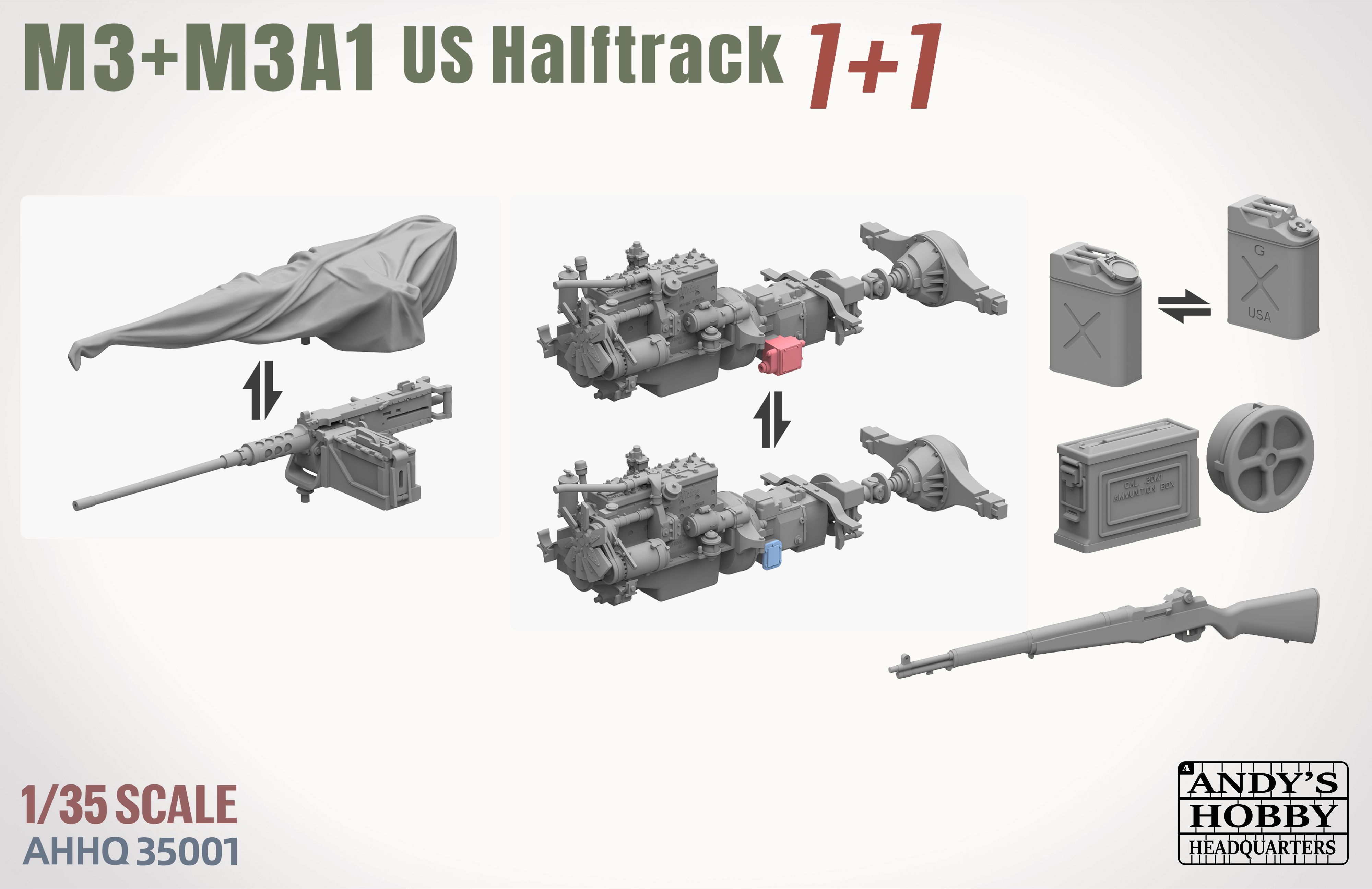 M3 / M3A1 U.S. WWII Halftrack DOUBLE COMBO (1:35)