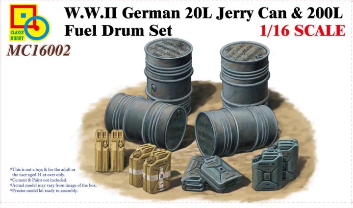 German 20l Jerry Can and 200l Fuel  1:16