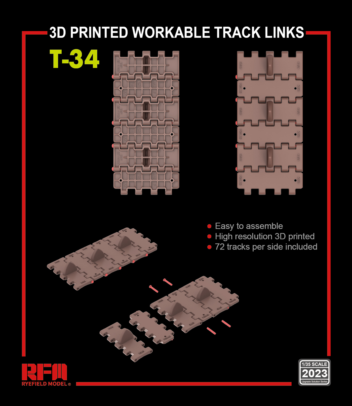 T-34 workable tracks (3D printed)