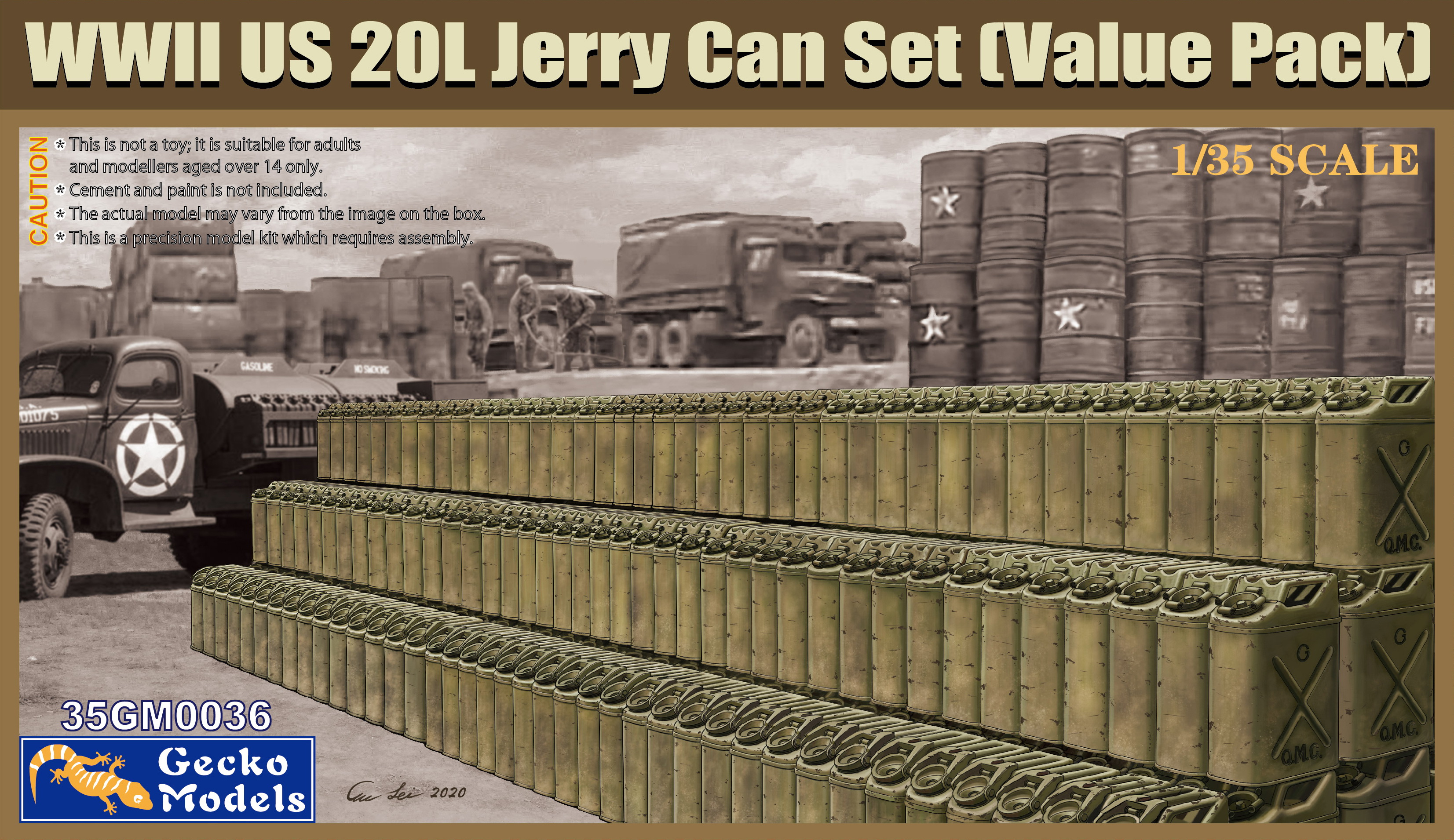 WWII US 20L Jerry Can Set (Value pack)