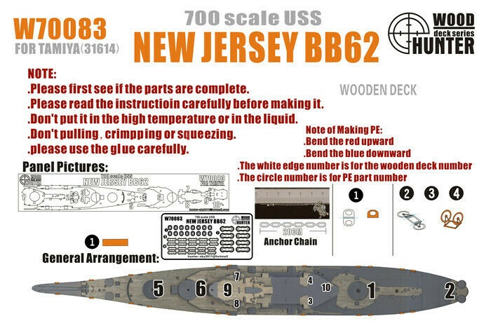 WWII USS New Jersey BB62 (for Tamiya 31614 )