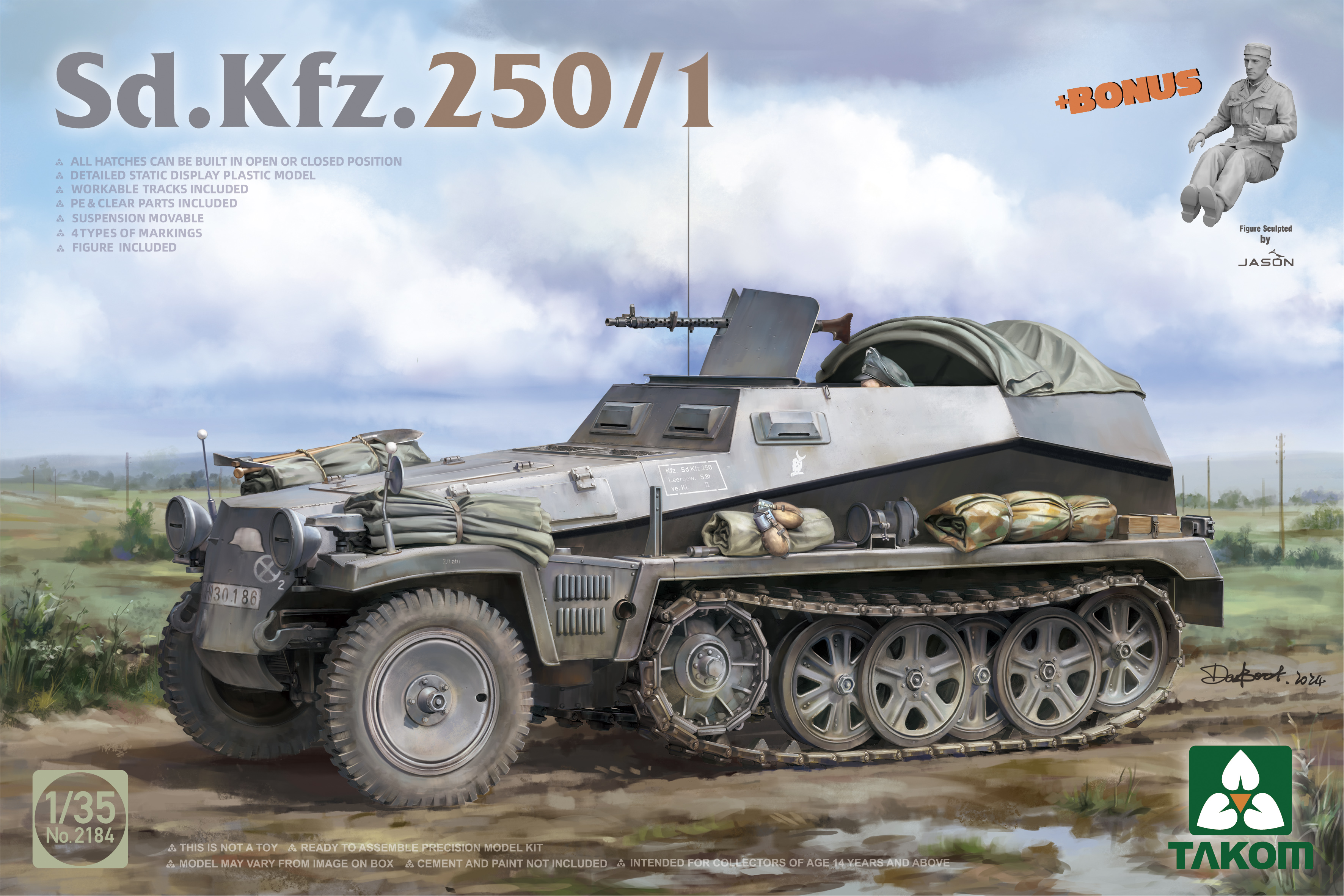 Sd.Kfz. 250 BIG BOX 2 kits & 1:16 Rommel figure