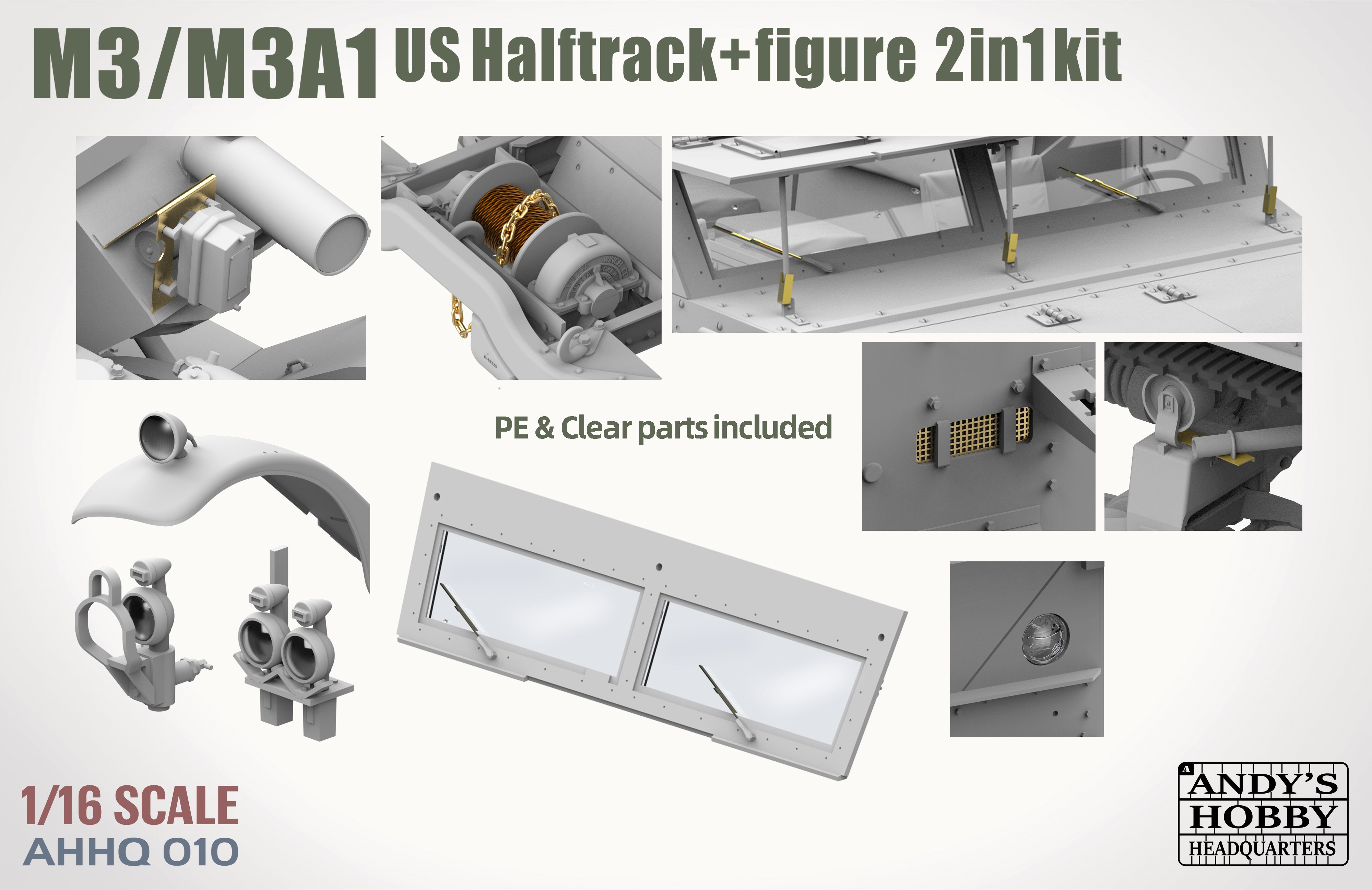 U. S. M3/M3A1 HALFTRACK 2 IN 1 KIT 1/16