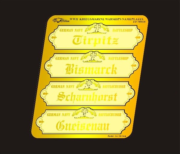 WW II   Kriegsmarine Warships Nameplates I