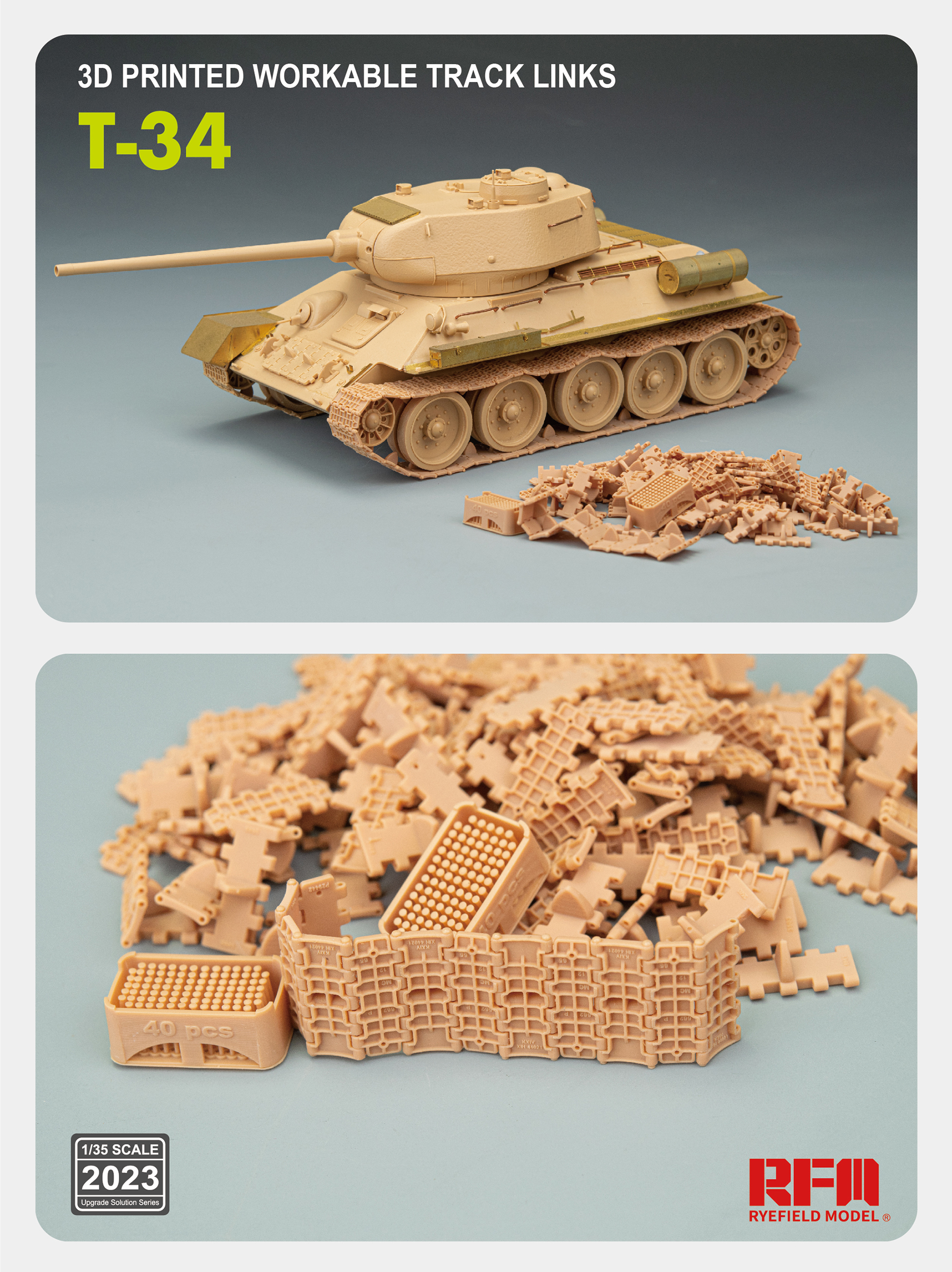 T-34 workable tracks (3D printed)