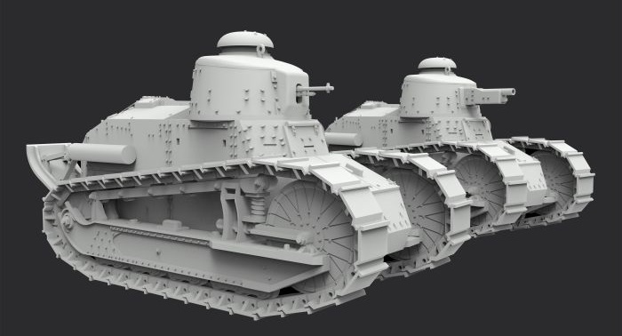 Renault FT-17 light tank 2 tanks (Chinese Version)