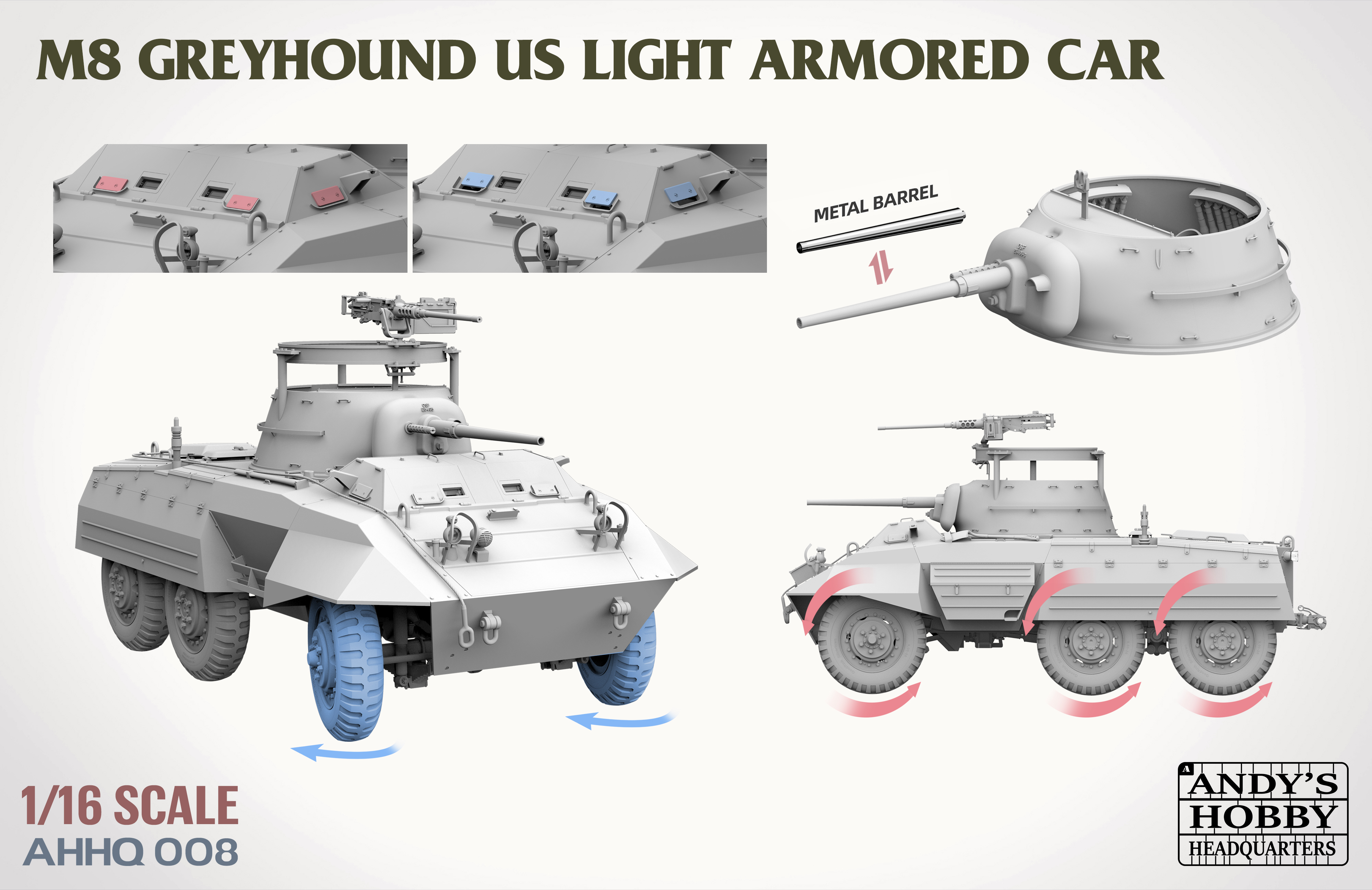 M8 Greyhound US Light Armored Car (1:16)