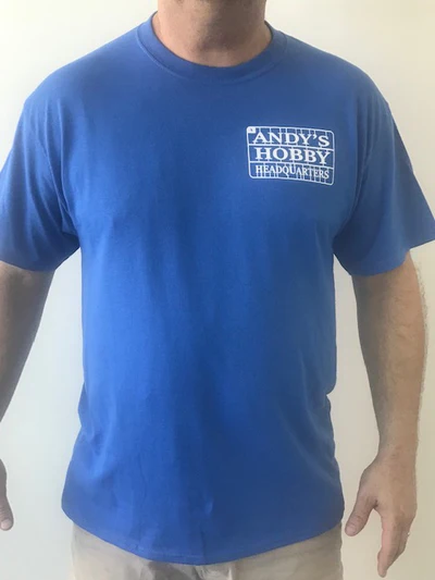 Size M - Official Andy's Hobby Headquarters T-Shirt - Royal Blue