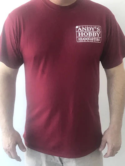 Size M - Official Andy's Hobby Headquarters T-Shirt - Maroon