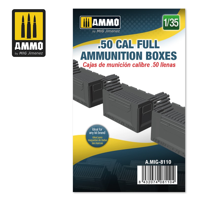 .50 cal Full Ammunition Boxes 1:35