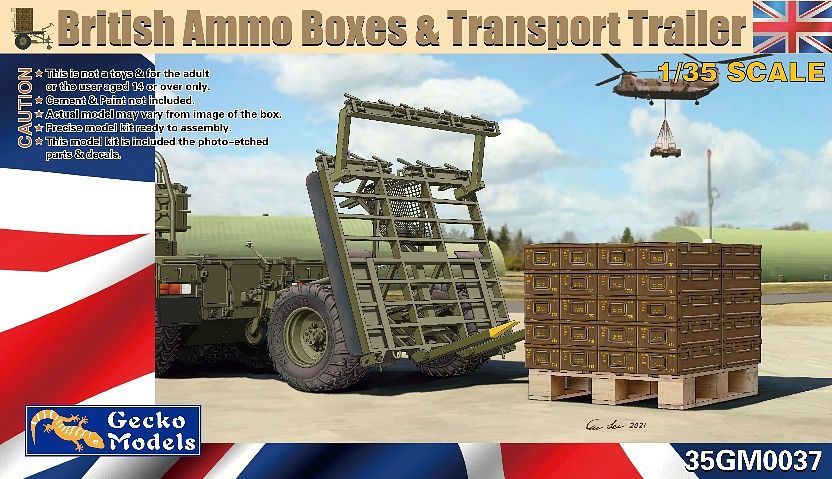 British ammo boxes & transport trailer