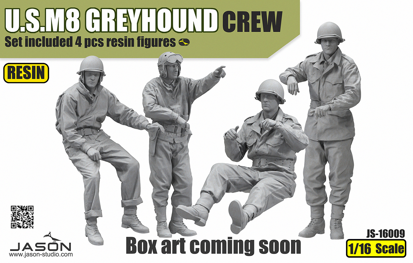 U.S. M8 Greyhound crew 1:16