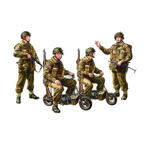 British Paratroopers with Small Motorcycle