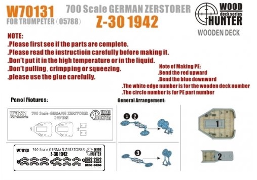 Destroyer Z-30 Wooden Deck (Trumpeter 05788)