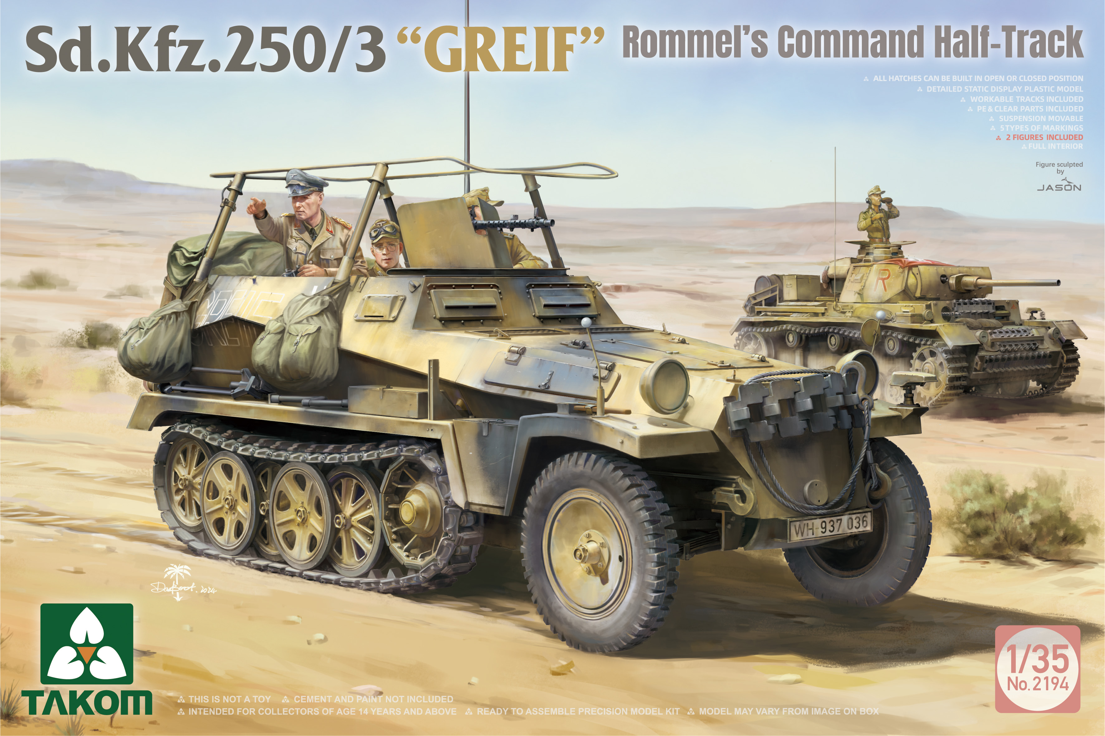 Sd.Kfz. 250 BIG BOX 2 kits & 1:16 Rommel figure