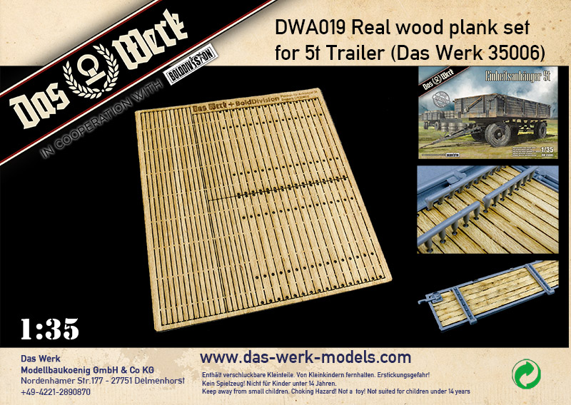 Real wood planking set for 5t Einheitsanhaenger