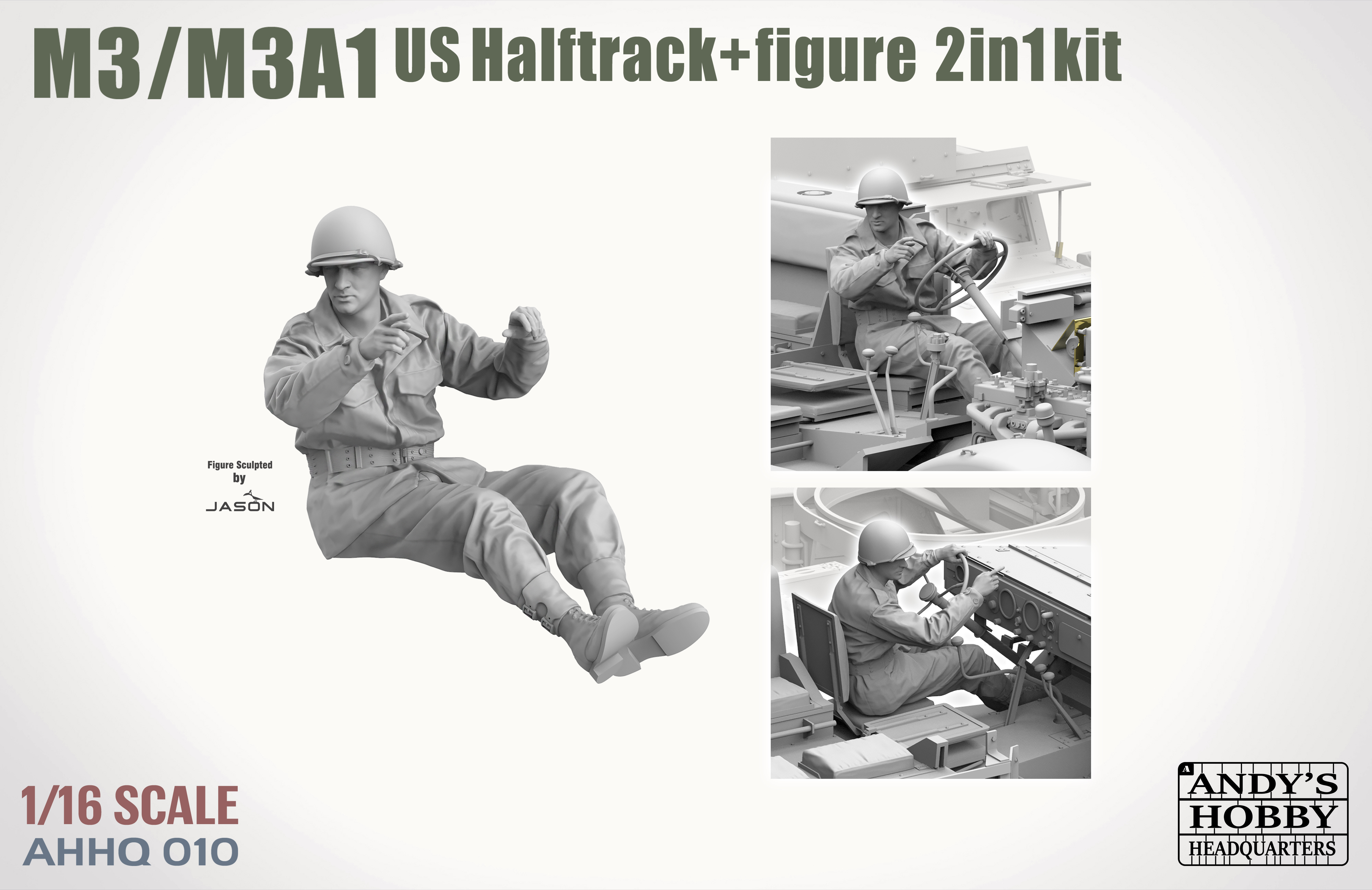 M3 / M3A1 U.S. Halftrack 2 in 1 Kit 1/16 M3 / M3A1 U.S. Halftrack 2 in 1 Kit 1/16