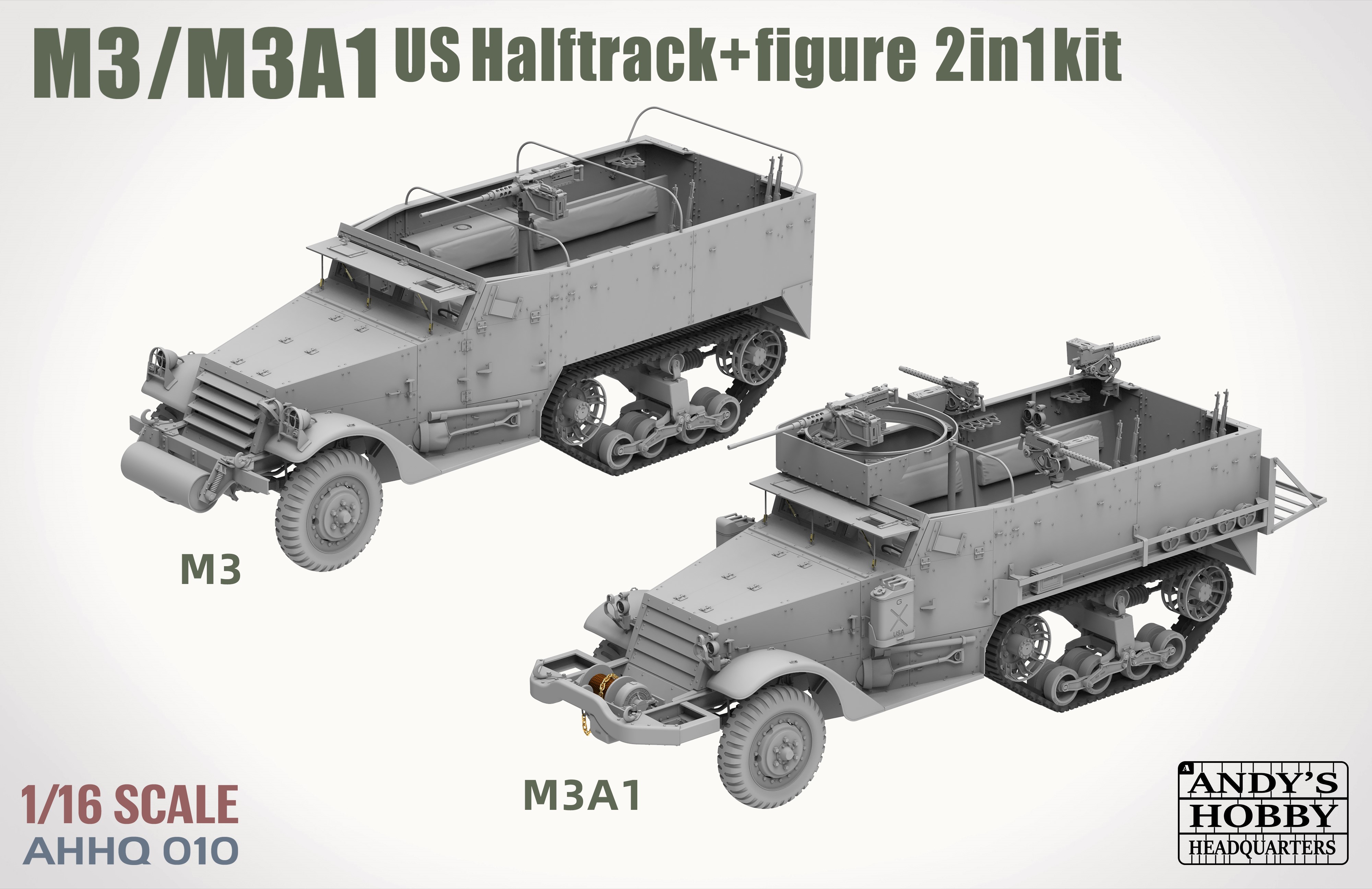 U. S. M3/M3A1 HALFTRACK 2 IN 1 KIT 1/16