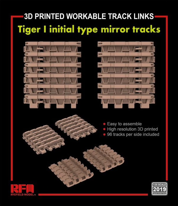 Tracks forTiger I initial type mirror (3D printed)