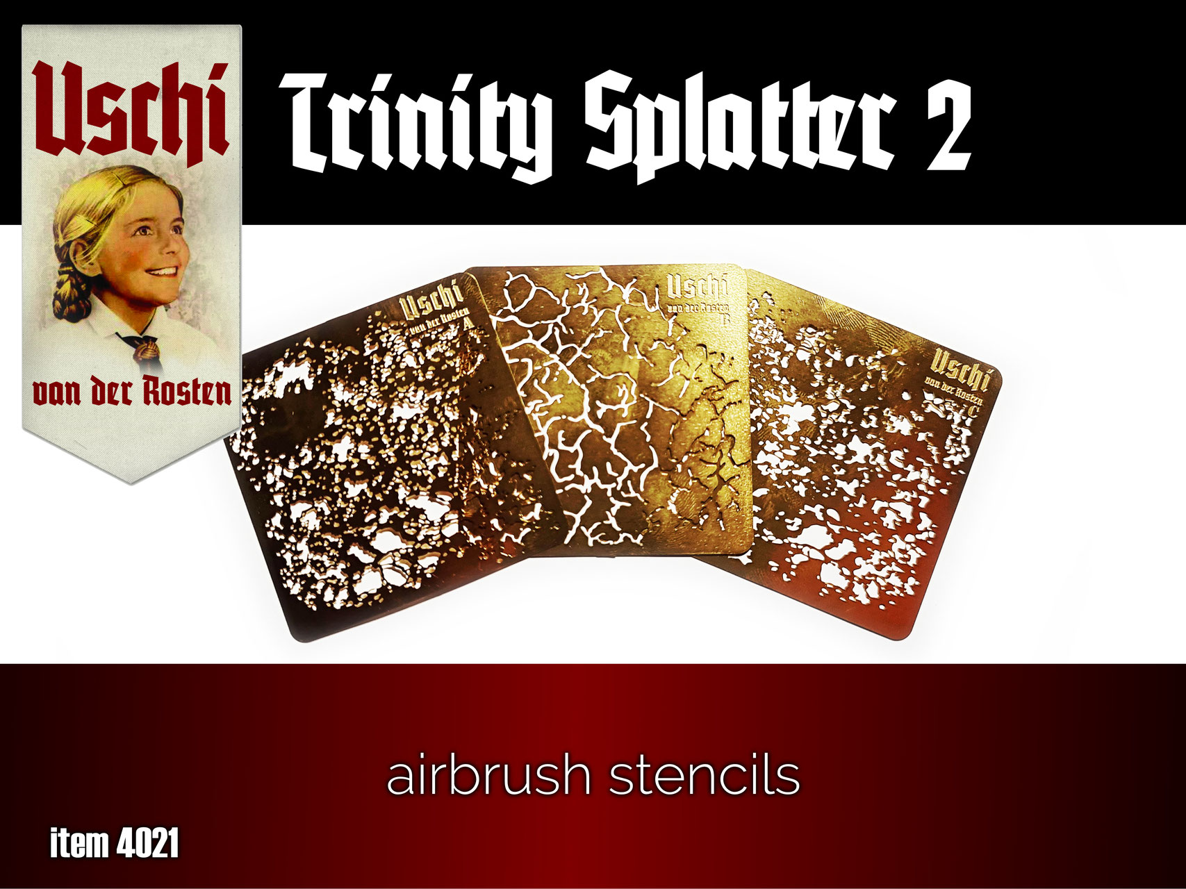 TRINITY SPLATTER 2 airbrush stencils set TRINITY SPLATTER 2 airbrush stencils set