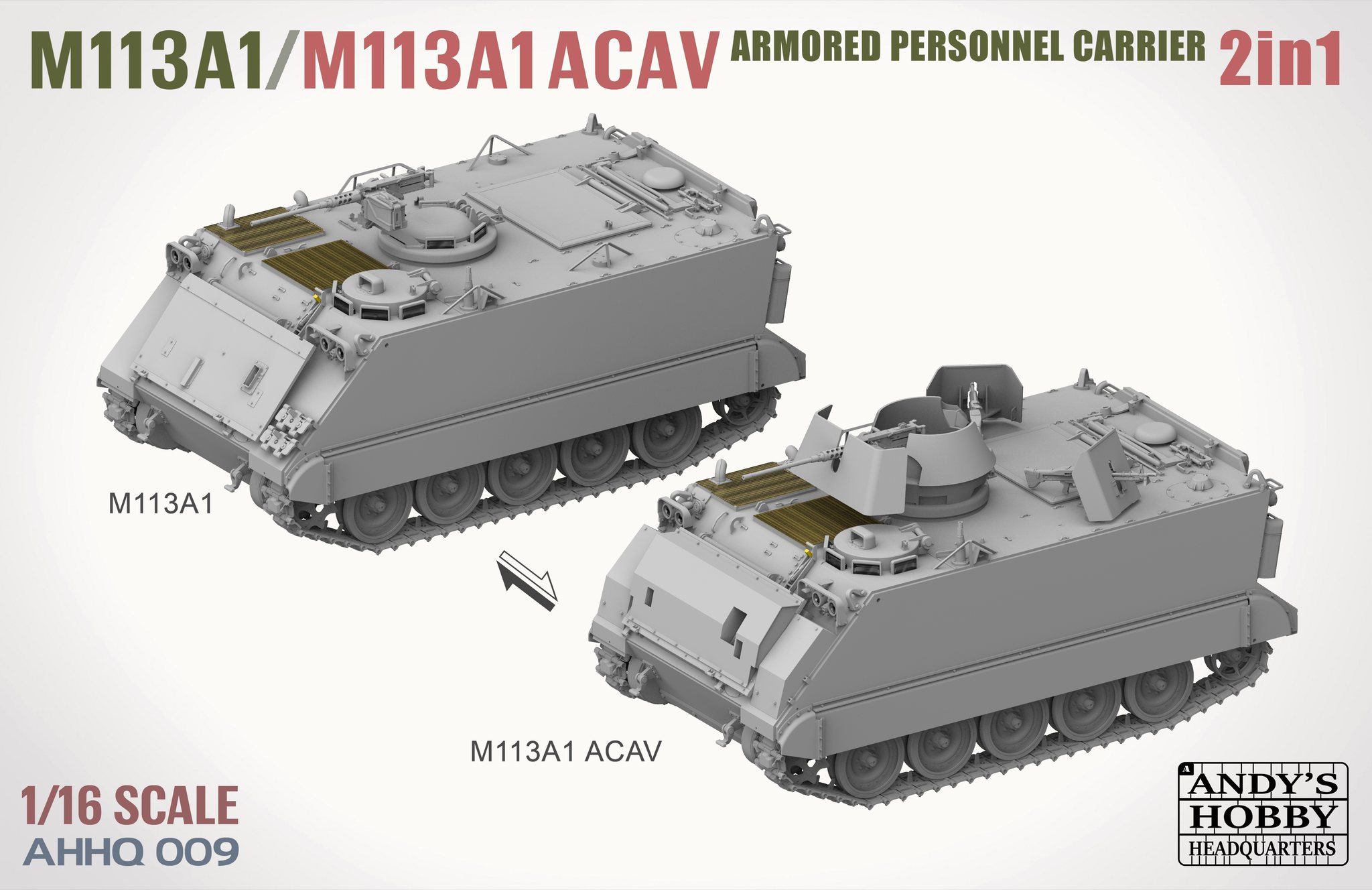 1:16 M113 A1 /M113 A1 ACAV APC Armored Personnel Carrier 2 in 1