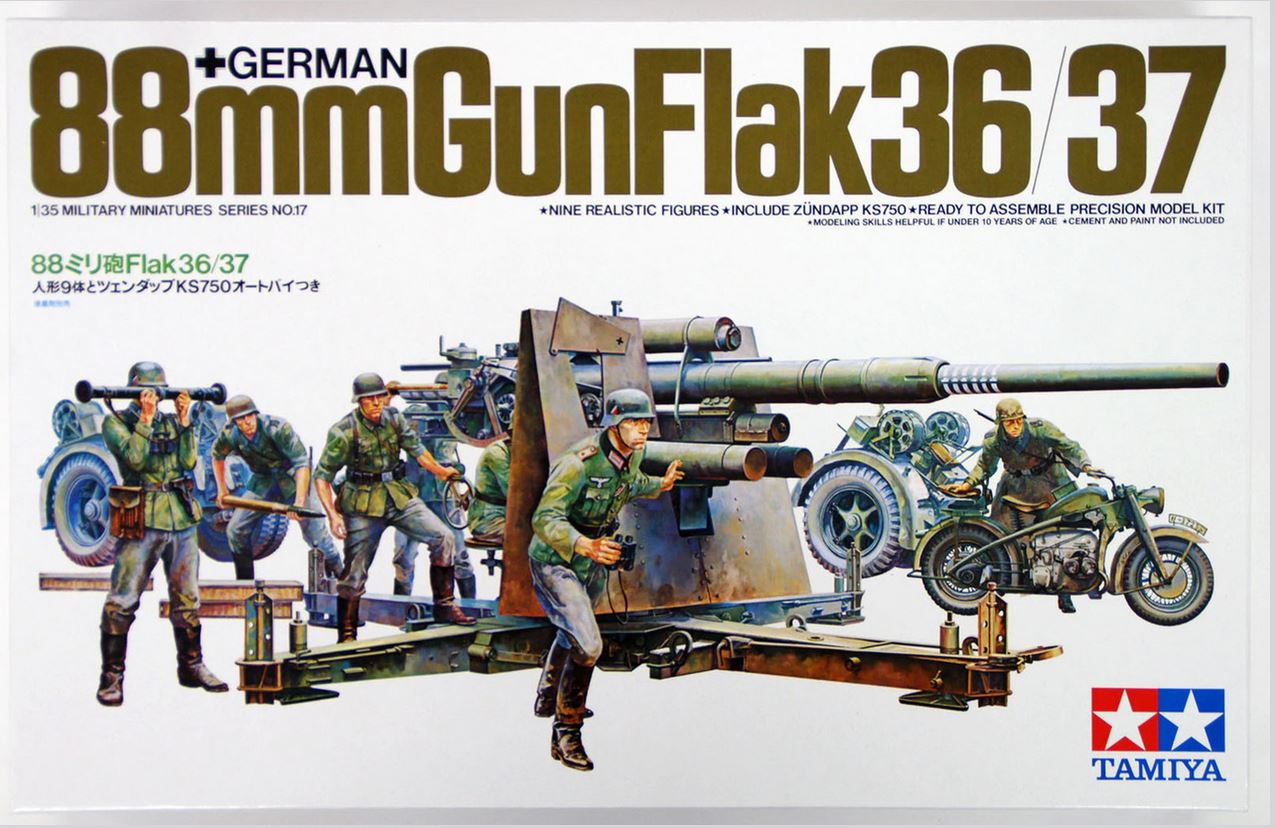 88mm FLAK 36/37 incl. 9 figures + motorcycle